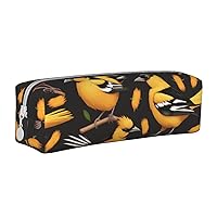 Oriole Bird Pencil Case Pu Leather Cute Small Pencil Case Pencil Pouch Storage Bag With Zipper