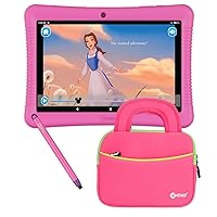 Contixo Kids Tablet, K102 Tablet for Kids and Tablet Sleeve Bag Bundle,10-inch HD, Ages 3-7, Toddler Tablet with Camera, Parental Control, Android 10, 64GB, WiFi, Learning Tablet for Kids - Pink