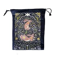 Altar Tarot Rune Bag Print Pouch with Drawstring Tarot Bag Dices Bag Card Bag Jewelry Bag Travel Gift Bag for Women Men Tarot Bags and Pouches Velvet-Tarot Bag Tarot Bags with Drawstrings