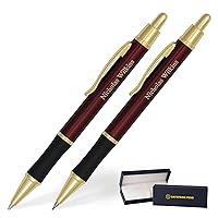 Dayspring Pens Engraved Monroe Gift Pen and Pencil Set. Red Lacquer Finish with Gold Trim. Click-Action Ballpoint and 0.7mm Pencil. Engraved Pen and Pencil Set.