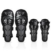 Gute Knee Pads Elbow Pads 4Pcs - 2 in 1 Protective Elbow Guard/Knee and Shin Guards, Motorcycle Gear Set with Adjustable Knee Cap Pads Protector for Motocross ATV Skating