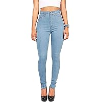 Andongnywell Women's High Waist Super Stretch Jean Jeggings with Pockets- Ultra Soft Skinny Pants