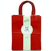 36CT Red Color Kraft Paper Gift Bags Bulk with Handles [ Ideal for Shopping, Packaging, Retail, Party, Craft, Gifts, Wedding, Recycled, Business, Goody and Merchandise Bag] (Red, 36CT Medium)