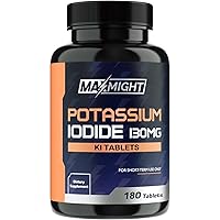 Potassium Iodide 130 mg, Non-GMO, Dietary Supplement, 180 Tablets, Up to 6 Month Supply, Potassium Iodide Pills, YODO Naciente, Made in The USA