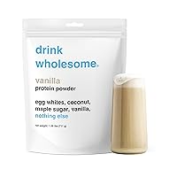 drink wholesome Vanilla Egg White Protein Powder | for Sensitive Stomachs | Easy to Digest | Gut Friendly | No Bloating | Dairy Free Protein Powder | Lactose Free Protein Powder | 1.56 lb