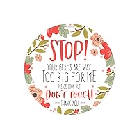 CANOPY STREET Stylish Floral Stop! Don't Touch Baby Car Seat Sign/Modern Illustrated Baby Stroller Germ Tag