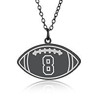 GoldChic Jewelry Men's Personalized Ball Tag with Jersey Number Custom Name For Sport Players Fans, Stainless Steel Baseball Basketball Football Soccer Volleyball Pendant Necklace Gift For Athlete