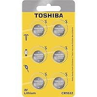 TOSHIBA CR1632 3V Lithium Coin Cell Child Resistant Blister Package (6 Batteries)