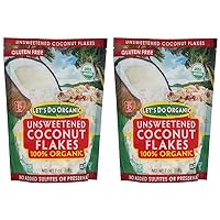 LETS DO Organic Unsweetened Coconut Flakes, 7 OZ (Pack of 2)