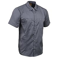 Milwaukee Leather MDM11668 Men's Grey Button Up Heavy Duty Work Shirt | Classic Mechanic Work Shirt w/Pockets