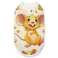 Yellow Mouse in Cheese Dog Vest Printed Pets Coat Dog Shirts Lightweight Dog Summer T Shirts Clothes XL