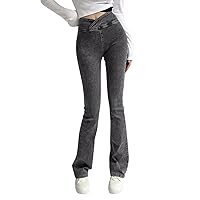 Women's High Elastic High Waist Trousers Slim Fit Hip Sexy Jeans Flare Pants
