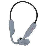 Aiwa Bone Conducting Wireless Headphones - Open-Ear Wireless Bluetooth 5.0 Sports Headphones, 6 Hours Playtime, IPX5 Waterproof Earphones for Gym, Running, Hiking, and Cycling, Grey