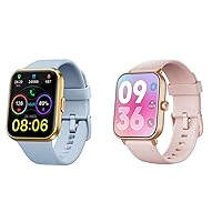 ENOMIR 2 Pack Smart Watch （W19 Pink and ID208 Light Blue） Bundle