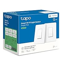 Tapo Matter Smart Light Switch: Voice Control w/Siri, Alexa & Google Home | UL Certified | Timer & Schedule | Easy Guided Install | Neutral Wire Required | Single Pole | Tapo S505(2-Pack)