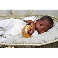 Angelbaby Lifelike Reborn Baby Dolls Black Boy Sleeping 20 Inch African American Silicone Newborn Real Baby Doll Soft Body Alive Infant Look Biracial Reborns Doll Gift Playsets