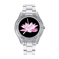 Lotus Flower Stainless Steel Band Business Watch Dress Wrist Unique Luxury Work Casual Waterproof Watches
