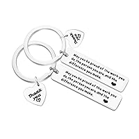 Thank You Gift Appreciation Jewelry for Women and Men,Make A Difference Keychain Stainless Steel Keyring Thank You Gift for Volunteer Coach Mentor Employee Teacher Social Worker Jewelry Gift (2 Pcs)