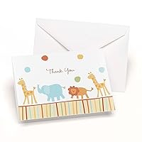 HBH 3 1/2-inch x 4 7/8-inch Jungle Animals Wedding Thank You Card, 25/Pack (82411ST)