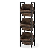 3 Tier Wood Basket Stand