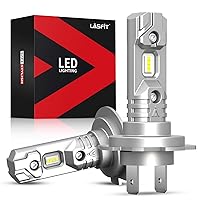 LASFIT H7 LED Bulb, 6000K White Bright H7 Fog Light, 1:1 Mini Size, No Adapter Required, Non-polarity, Fanless Noiseless, Plug and Play, Halogen Replacemet H7 Bulb, Pack of 2