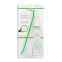 Vetoquinol Enzadent Enzymatic Toothpaste Kit + Fingerbrush & Dual-End Toothbrush for Cats & Dogs – 3.2 oz, Poultry Flavor – Oral Dental Care Kit: Removes Plaque, Polishes Teeth & Freshens Breath