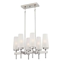 Westinghouse Lighting 6353100 Chaddsford Six-Light Indoor, Brushed Nickel Finish with Frosted Glass Chandelier
