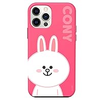 LINE Friends Official Licensed Product, iPhone 12 Pro Max Case, Line Friends [Conny, Dual Layer Structure, Hybrid, Shockproof, iPhone 12 Pro, Max Cover] Dual Guard Basic Choco KCE-CSB087