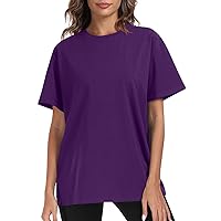 Women's Fall Tops T Shirts Short Sleeve Tees Fashion Tops Lightweight Soft Casual Summer Outfits Clothes, S-3XL
