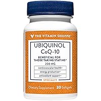 Ubiquinol CoQ-10 200mg - Beneficial for Those Taking Statins – Supports Heart & Cellular Health and Healthy Energy Production, Essential Antioxidant – Once Daily (30 Softgels)