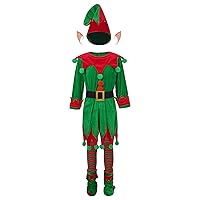Kids Girls Boys Christmas Elf Costume Santa Claus Helper Fancy Outfits Xmas Cosplay Party Dress Up