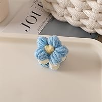 Sweet Flower Hair Claws For Women Multicolor Wool Weave Shark Clip Crab Clamps Hair Clips Headdress Winter Hair Accessories 1Pcs (Color : 05)