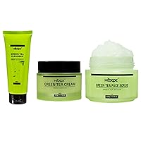 Green Tea Matcha Facial Cleanser, Green Tea Face Cream, Green Tea Face Scrub Set