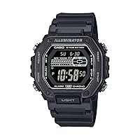 Casio MWD-100HB Series | Men's Digital Watch | (Black/Black) | 100M WR | LED Illuminator | Date Calendar | 100 SEC Chronograph | Alarm | Dual Time