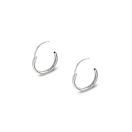 Hoop Earrings for Women Sterling Silver Cartilage Earring 10mm Round Small Hoops for Men Girls Boys Fashion Trendy Summer