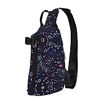 Star Constellation Map Print Cross Bag Casual Sling Backpack,Daypack For Travel,Hiking,Gym Shoulder Pack
