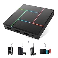 PXN K5 Pro Game Console Keyboard and Mouse Adapter Box for N-Switch, PS3, PS4, Download Play Keyboard Mapping, with 3.5mm Audio Interface