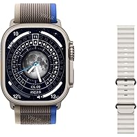 GABLOK Smartwatches 49mm Case Bluetooth Communication IP68 Water Resistant Men Electronics (Color : Gold Trail Gray, Size : 1)
