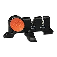 Outdoor Edge Edge-X, Pocket Sized 2-Stage Carbide/Ceramic Abrasive Knife Sharpener with Folding X-Base that Improves Stability for all Outdoor and Kitchen Knives
