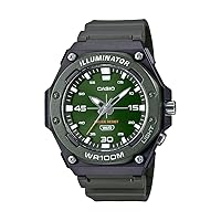 Casio MW-620H Series | Men's Digital Watch | (Green/Black) | 100M WR | LED Illuminator | 3-Year Battery