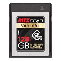 VideoPro CFExpress Type B 128GB Card (1550/550 R/W), Pairs with Panasonic & Canon DSLR Cameras. (Not Recommended For Nikon cameras)