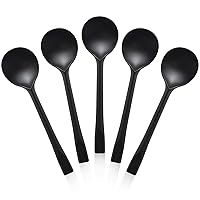 200Pcs Black Plastic Serving Spoons, LIOUCBD Disposable Soup Spoon, Heavy Weight Plastic Utensils Cutlery Set for Weddings Catering Buffets Parties Events Christmas Halloween Party Picnics Restaurant