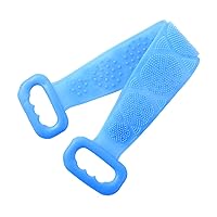 Bath Body Brush, Silicone Double-Sided Body Scrubber Bath Shower Towel Back Scrubber Belt for Men Women Sky Blue One Size