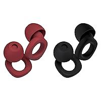 Soft Ear Plugs for Noise Reduction, Reusable Earplugs for Sleeping, Concerts, Motorcycles, Airplanes & Noise Sensitivity, 28dB Noise Cancelling, 8 Silicone Ear Tips in XS/S/M/L, Red+Black