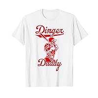 Baseball Classic Dinger Daddy Homerun Bat Ball Graphic Logo T-Shirt