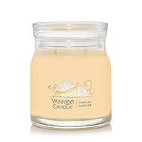 Yankee Candle Vanilla Cupcake Scented, Signature 13oz Medium Jar 2-Wick Candle, Over 35 Hours of Burn Time