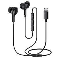 Guguearth Lightning Headphones for iPhone,MFi Certified in-Ear Lightning Earphones for iPhone,Magnetic Earbuds for iPhone with Mic Controller Compatible with iPhone 14 13 12 11Pro Max XR 8 7 (Black)