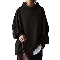 Andongnywell Sweatshirts for Women Long Sleeve Tunic Shirt Tops for Legging high collar Sweaters Tops