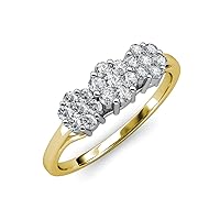 AGS Certified Diamond (SI2-I1, G-H) 1.00 Carat tw Floral Anniversary Ring in 14K Yellow Gold