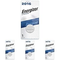 Energizer 2016 3V Batteries, 3 Volt Battery Lithium Coin, 1 Count (Pack of 4)